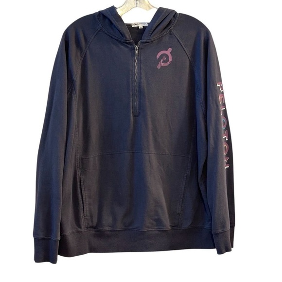 Peloton Women's Large 1/4 Zip Hoodie Multicolor Activewear Grey Purple - Picture 1 of 12